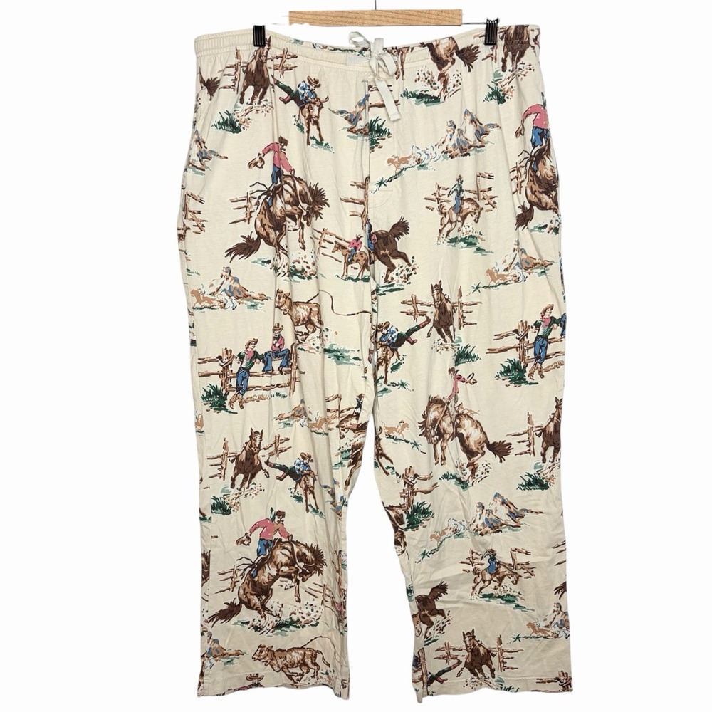 Nick and Nora Vtg Cowboy Pajama Pants Mens XL Cobain Nirvana Western Horse 90s